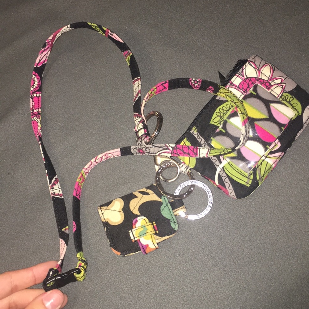 Three piece Vera Bradley lanyard and wristlet
